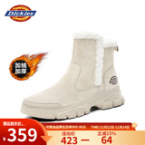 Dickies女士雪地靴女靴冬季加绒加厚短靴保暖棉鞋靴子 米色 39 