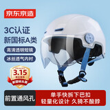 京东京造 TK02电动车头盔短镜款 夏季四季通用3C认证新国标A类315推荐电瓶车头盔蓝白M码
