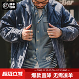马登工装双面桃皮绒棉服外套男菱格锁绒棉衣夹克加厚保暖上衣秋冬装 藏蓝色 M