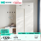 林氏家居成品衣柜卧室推拉门衣橱趟门小户型衣柜子储物柜橱柜收纳柜LS214 【白色】1.2米衣柜+顶柜