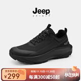 JEEP SPIRIT吉普鞋子男鞋2025新款黑色通勤男鞋健步鞋男款户外登山徒步运动鞋 石墨黑 【四季款】 42 (260mm)