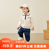 迷你巴拉长袖套装男女童儿童宝宝运动学院风卫衣长裤分体春【艺术家联名】