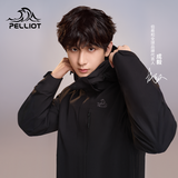 伯希和（Pelliot）【经典2.0山野】冲锋衣三合一男女秋冬户外防水防风保暖外套夹克 【通勤百搭】男款曜石黑 -四季款 XXL 女 136-145斤 男170-185