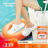 斯凯奇泡泡鞋夏季情侣洞洞鞋女沙滩踩屎感男增高透气涉水鞋