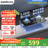 迅达（XUNDA）燃气灶天然气灶家用双灶台嵌入式台式两用5KW旋流火灶红点防烫一级能效 Q2HA-天然气