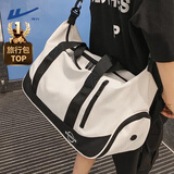 回力斜挎包干湿分离手提拎包男女运动大容量瑜伽健身包潮牌休闲旅行包 白色【43码独立鞋仓】