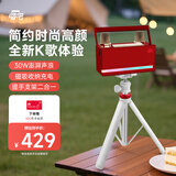 唱吧小巨蛋L21麦克风K歌音箱一体 家庭KTV套装户外无线蓝牙儿童话筒电脑电视音响生日礼物 樱桃绒套装