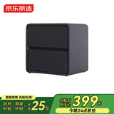 京东京造家居床头柜 现代轻奢风皮艺包裹大容量双抽储物柜 卧室收纳柜 黑