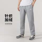 耐克（NIKE） 男运动裤冬季加绒直筒针织休闲裤日常百搭 BV2708-063 暗麻灰 L