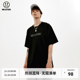 BEASTER短袖T恤男女同款国潮牌基础款纯色休闲圆领上衣易穿搭 黑色 L