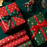 梦桥圣诞节礼物包装纸送男女友diy手工礼品包装送丝带双面胶生日礼物