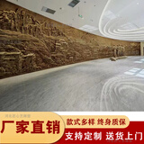 大型人物浮雕定制厂家玻璃钢铸锻仿铜砂岩石壁画背景外墙树脂雕塑 玻璃钢仿铜浮雕定制