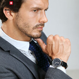 瑞士军表（SWISS MILITARY）瑞士原装进口男表手表商务休闲ETA机芯男女情侣款礼物五年联保 30200.24-数字黑盘-皮带