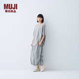 无印良品（MUJI）IDEE 女式 平纹 灯笼裙 长半身裙女裙子女装25年夏季款GA53CC5S 烟熏绿色 均码