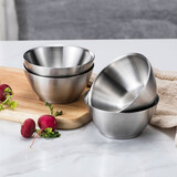 慕厨（Momscook）304不锈钢双层碗防烫 耐摔米饭碗汤碗面碗JAW12 4只装