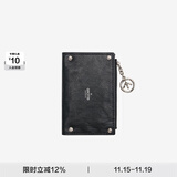 个乐植鞣绵羊皮真皮卡包卡夹钱包轻奢男女款情侣礼物 经典黑 均码