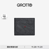 个乐经典羊皮短款钱包手工真皮多卡位卡夹卡包情侣礼物 经典黑（木马）