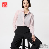 优衣库女装法国麻衬衫长袖衬衣上衣空调衫薄外套475647 10 水粉色 M /160/84A