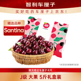 京鲜生 智利进口Santina车厘子J级5斤礼盒 果径约26-28mm【赠送卡尺】