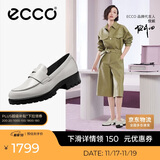 爱步（ECCO）乐福鞋女 经典厚底百搭英伦风皮鞋 摩登女鞋490013 石灰色37