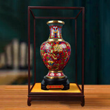 京城故事北京景泰蓝花瓶铜胎珐琅彩工艺品送老外中国特色礼物企业开业礼品 款式五 紫檀木框