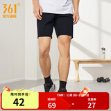 361°运动短裤男2025年新款夏季速干吸湿五分裤透气弹力男裤 【男款】纯黑【4725】 2XL