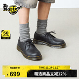 马丁博士（Dr.Martens）1461早秋舒适百搭通勤休闲入门款软皮黑色皮鞋单鞋 黑色 34