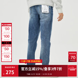 杰克·琼斯（JACK&JONES）男装修身牛仔裤男弹性品牌男裤休闲高档潮流四季款宽松直筒裤子 084中蓝牛仔 略偏大，卡码拍小 32 175 W32/L32