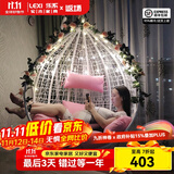 乐系（LEXI） 吊椅双人鸟巢秋千吊篮家用室内阳台吊兰户外吊床藤椅摇篮椅躺椅 单人白色细藤 静音款