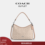 蔻驰（COACH）奥莱女士女包经典标志LAUREL 31号流浪包单肩包斜挎包腋下包 SV/沙黄色/灰褐色