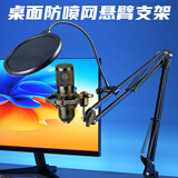 depusheng 桌面支架电容麦克风话筒悬升降支架录音主播支架手持话筒架万向旋防震悬臂支架防喷网防震架 桌面防震悬臂支架