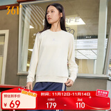 361°卫衣女士秋冬季运动休闲舒适宽松圆领长袖套头上衣662334801D-1