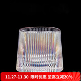 容山堂玻璃茶杯水杯旋转创意加厚家用耐热大小泡茶杯网红啤酒杯创意咖啡杯子 旋转玻璃杯-焕彩条纹