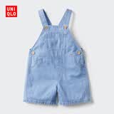 优衣库婴幼儿幼儿背带裤宝宝时尚休闲裤子477031 63 天蓝色 80