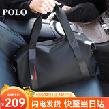 POLO旅行包男士大容量手提包多功能健身包出差行李袋商务旅行袋 黑色