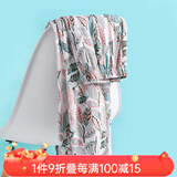 AB睡裤女春夏纯棉印花吸汗宽松透气休闲全棉女薄款高腰长裤家居裤 绿叶 4XL