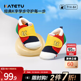 卡特兔宝宝学步鞋婴儿棉鞋秋冬童鞋加绒软底机能鞋男女宝室内二棉鞋子 黄红蓝-网眼 21 内长13.0cm 脚长12.0-12.5