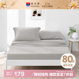 富安娜全棉床笠纯棉单件床罩80S长绒棉床垫罩1.8x2米米双人床垫保护套