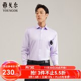 雅戈尔（YOUNGOR）长袖衬衫男DP免烫衬衫纯棉面料抗皱易打理新品 GLDP10171LJA粉紫色 42