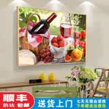 铃桐餐厅画单联画客厅挂画单幅装饰画水果壁画房间墙画酒店玄关有框画 04款高清冰晶面 40*60厘米[金色]铝合金外框