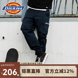 dickies休闲裤 男女同款新复古回潮印花多口袋束口工装裤百搭8 深海军蓝 32