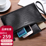 高尔夫（GOLF）头层牛皮男士手包多卡位手拿包鳄鱼纹大容量信封手抓包送男友礼物