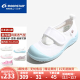 月星童鞋 日本制进口 幼儿园室内小白鞋四季女童居家鞋透气男童帆布鞋 浅蓝色 28 (内长17.5cm适合脚长17cm)