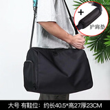 ZEROFRONT单肩包男运动健身包牛津布大容量旅行包邮差包休闲斜挎包帆布包潮 配可拆护肩垫+黑色大号鞋位版