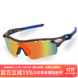 POLISI专业偏光骑行眼镜男女款户外运动自行车眼镜防风沙护目镜骑行装备 银灰（5组镜片+偏光）