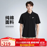 耐克(NIKE)春夏男短袖T恤  POLO衫 纯棉 运动休闲简约 FN3895-010 黑M