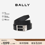 巴利（BALLY）男士腰带商务方扣双面腰带6307811黑色120cm