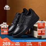 KAPPA卡帕男鞋板鞋男秋冬新款厚底小白鞋子男百搭休闲鞋情侣跑步运动鞋 黑色 36