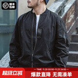 马登工装美式空中MA1飞行员夹克军事风短款外套复古棒球服男潮秋上衣 黑色 M