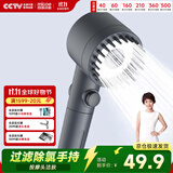 四季沐歌（MICOE）强劲增压花洒喷头 淋浴喷头淋浴头枪灰按摩过滤三功能单手持花洒